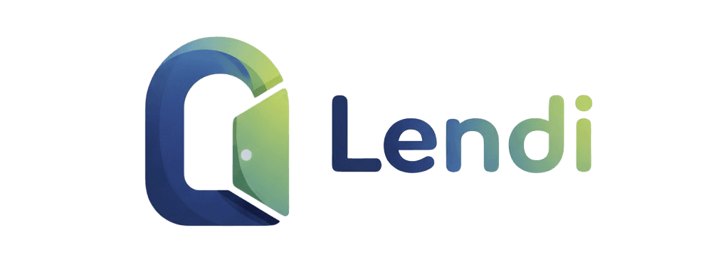 Lendi logo: letter L designed as an open door